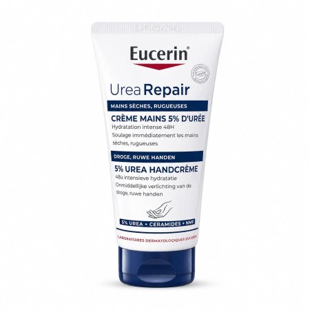 كريم يوسيرين يوريا ريبير (Eucerin UreaRepair) لليدين، بتركيز 5% يوريا لعلاج الجفاف والخشونة