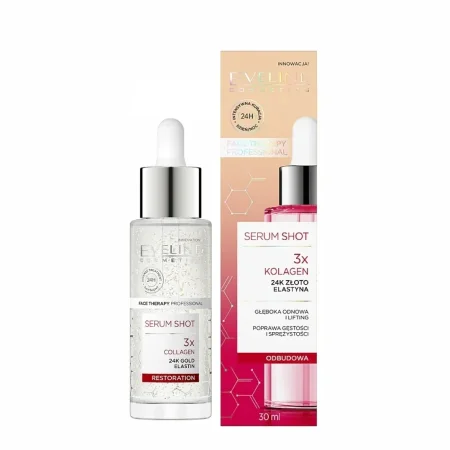 سيروم الكولاجين الثلاثي بالذهب عيار 24 والإيلاستين – EVELINE Cosmetics (3× Collagen Serum Shot)
