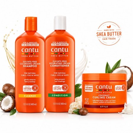 مجموعة كانتو بزبدة الشيا للعناية بالشعر الكيرلي (Cantu Shea Butter Hair Care Set)
