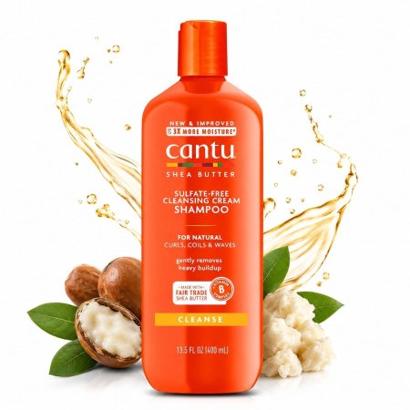 شامبو كانتو بزبدة الشيا المنظف الخالي من الكبريتات (Cantu Shea Butter Sulfate-Free Cleansing Cream Shampoo)