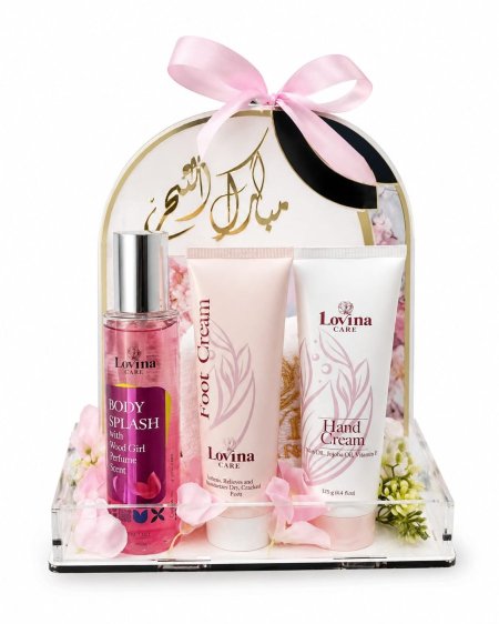 بوكس عناية بالجسم Lovina Care – مجموعة هدية وردية