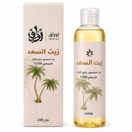 زيت السعد الطبيعي 100% – معصور على البارد (250 مل)
