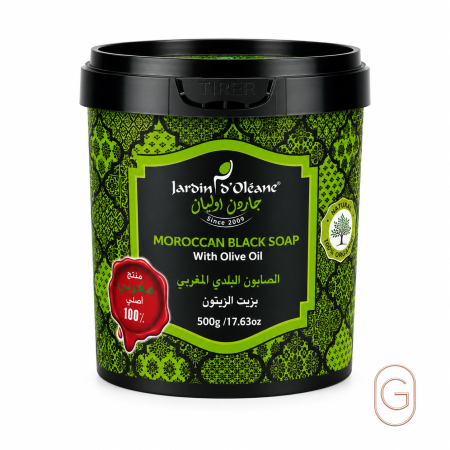 الصابون البلدي المغربي بزيت الزيتون – Jardin d’Oléane Moroccan Black Soap with Olive Oil