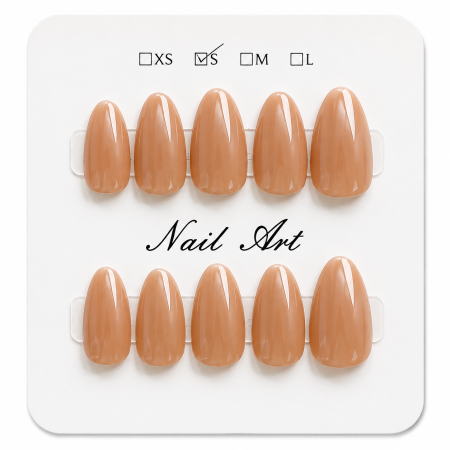 أظافر بيج طبيعي لامعة – Nude Beige Press On Nails