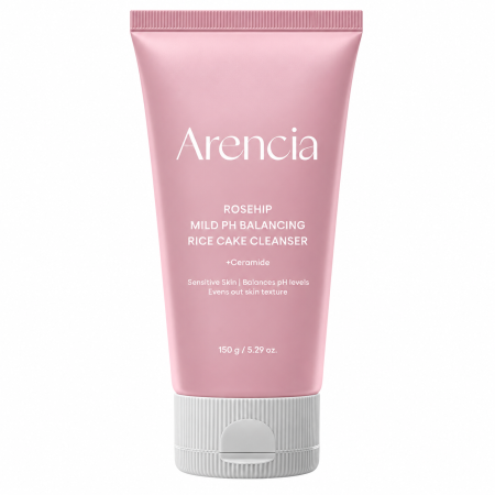 غسول أرينسيا روزهيب رايس كيك المتوازن بدرجة الحموضة مع السيراميد – Arencia Rosehip Mild pH Balancing Rice Cake Cleanser + Ceramide