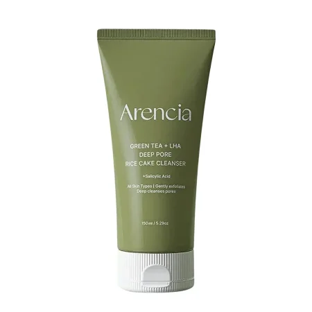 غسول أرينسيا الشاي الأخضر + LHA لتنظيف المسام بعمق – Arencia Green Tea + LHA Deep Pore Rice Cake Cleanser