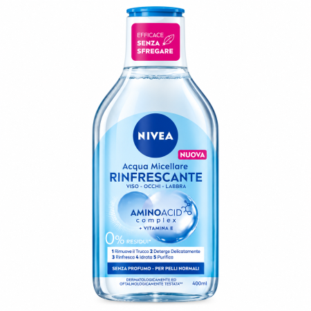 ماء ميسيلار نيفيا المنعش مع مركب الأحماض الأمينية وفيتامين E NIVEA Refreshing Micellar Water with Amino Acid Complex + Vitamin E
