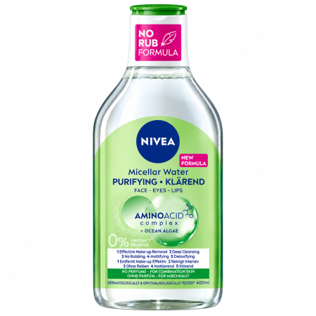 ماء ميسيلار نيفيا المنقّي للبشرة المختلطة مع مركب الأحماض الأمينية والطحالب البحرية NIVEA Purifying Micellar Water with Amino Acid Complex + Ocean Algae