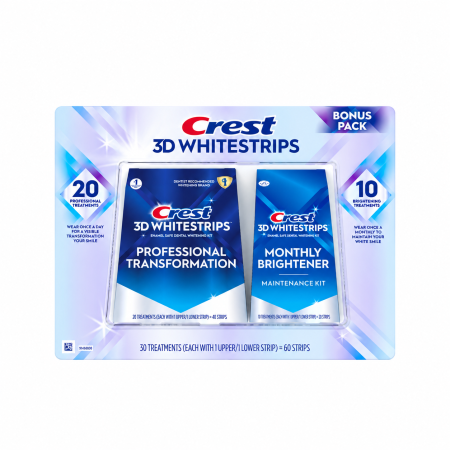 شرائط تبييض الأسنان كريست 3D – باك 30 جلسة Crest 3D Whitestrips Bonus Pack