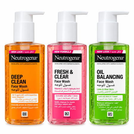 نيوتروجينا غسول الوجه – 3 أنواع Neutrogena Face Wash – 3 Variants