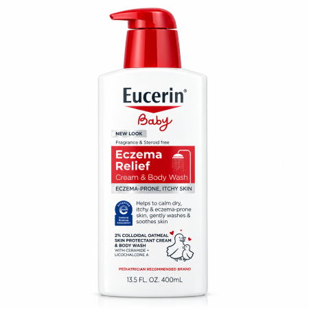 يوسيرين بيبي إكزيما ريليف كريم وغسول للجسم – 400 مل Eucerin Baby Eczema Relief Cream & Body Wash – 400ml