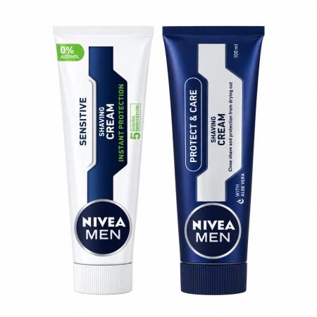 نيفيا مين كريم حلاقة – بروتكت آند كير / سينسيتيف 100 مل NIVEA MEN Shaving Cream – Protect & Care / Sensitive 100 ml
