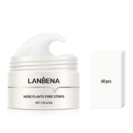 لانبينا ماسك تنظيف مسام الأنف وإزالة الرؤوس السوداء مع 60 ورقة – LANBENA Nose Plants Pore Strips 30g
