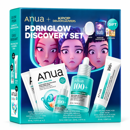 مجموعة أنوا PDRN جلو ديسكفري إصدار KPop Demon Hunters للعناية والترطيب والإشراقة – Anua PDRN Glow Discovery Set