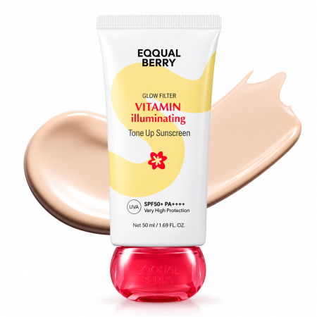 واقي شمس إيكوال بيري جلو فلتر فيتامين المضيء لتوحيد لون البشرة SPF50+ PA++++ – EQQUALBERRY Glow Filter Vitamin Illuminating Tone Up Sunscreen 50ml