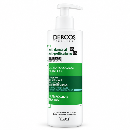 فيشي ديركوس شامبو مضاد للقشرة DS للشعر الجاف – Vichy Dercos Anti-Dandruff DS Dermatological Shampoo for Dry Hair